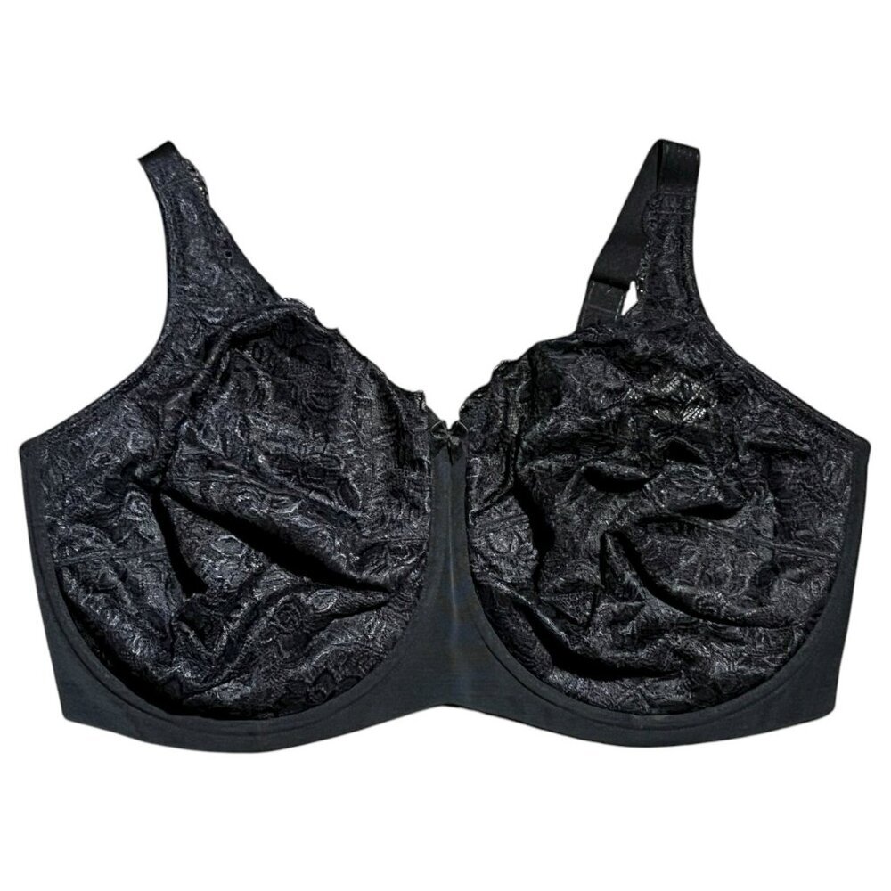 Elila Size 44I‎ 2311 Full Coverage Stretch Lace Underwire Bra Black New W/Tags